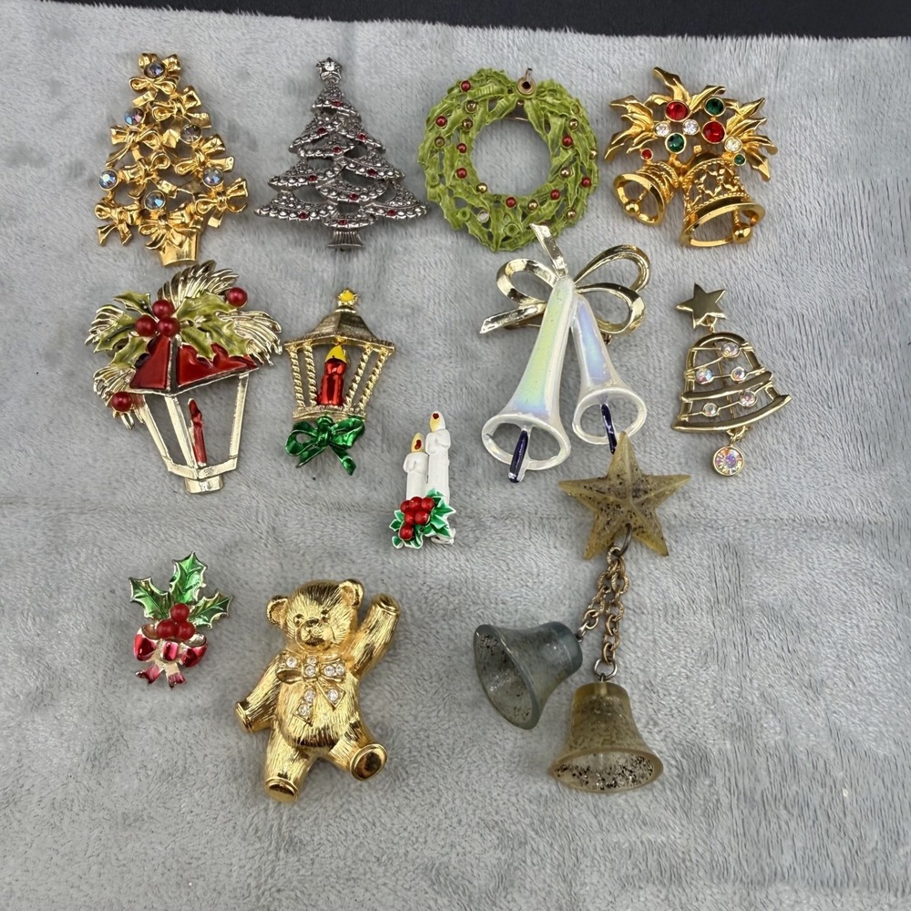 Vintage Brooch Lot‎ Christmas Holiday Winter